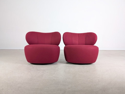 2x original Walter Knoll armchair EOOS fabric purple design