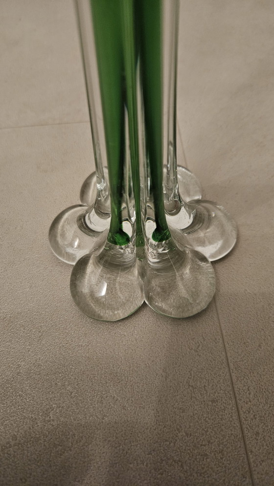 Image 1 of Vase soliflore vert de style Murano