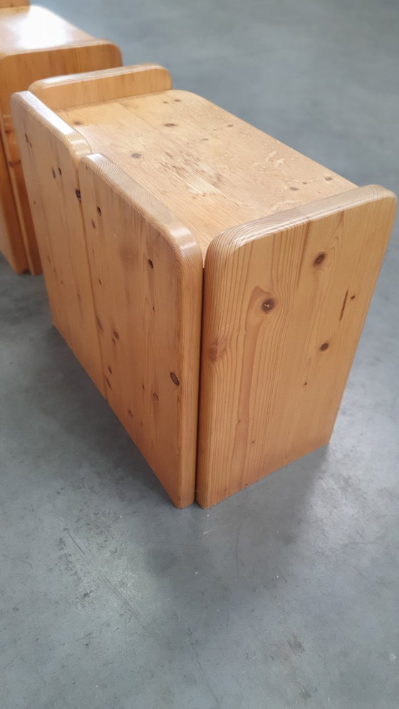 Brutalist Vintage Massief Grenen Kastjes Jaren 70 Deens – Nachtkastjes, Wood (photo 11 of 14)
