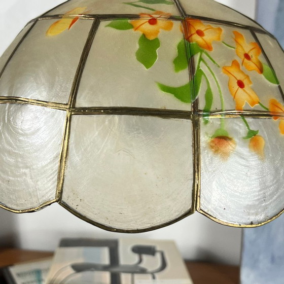 Lampada a sospensione a lampadario in madreperla capiz con fiori – Lampade a sospensione, Pietra (photo 6 of 9)