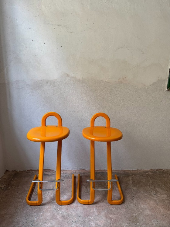 Image 1 of 2 Barstools, Gastone Rinaldi for thema, 1970s