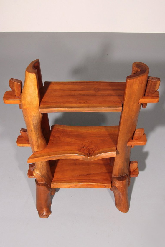 Image 1 of Una giocosa libreria francese di metà secolo in legno 1960