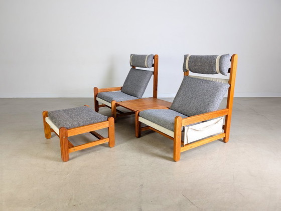 Image 1 of Divano originale Niels Eilersen Mid-Century con poltrona e poggiapiedi