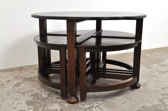 Image 1 of Tables basses deux-en-un en chêne, années 1920