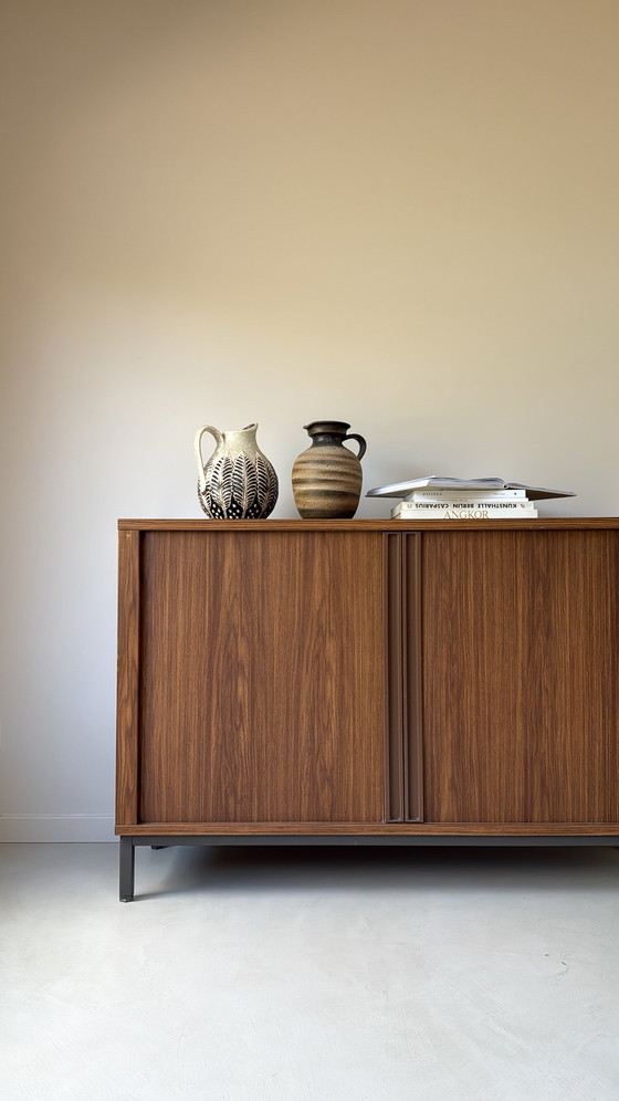 Image 1 of Vintage wooden sideboard with tambour doors