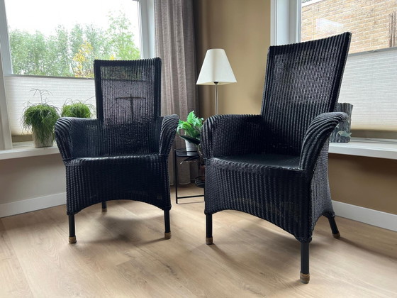 Lloyd Webstuhl-Set Dunkelblau – Lloyd Loom, Sessel, Glass, Metal (photo 4 of 7)