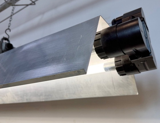 Image 1 of Industriële grijze buislamp van Elektrosvit, jaren 70