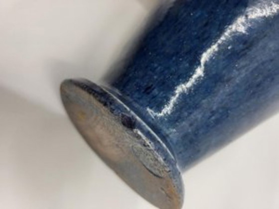 Image 1 of Blauw Frankrijk 1970 Accolay aardewerk vaas