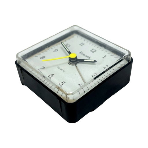 Réveil vintage à quartz EUROPA – Allemagne – noir – style voyage – design années 70/80