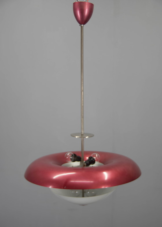 Image 1 of Lámpara de araña morada Bauhaus de IAS, década de 1930