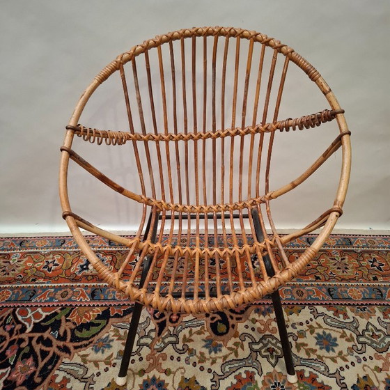 Vintage Kuipstoeltje Kindermodel – Stoelen / fauteuils, Metal, Rattan (photo 4 of 10)