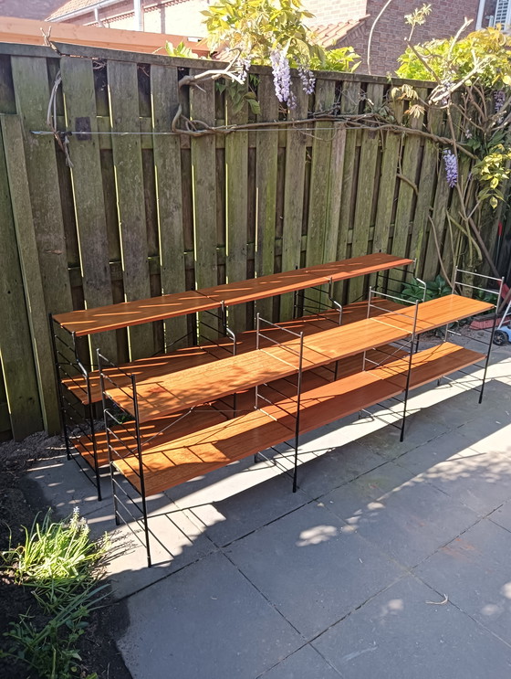 Image 1 of Mensola da parete modulare WHB, divisibile anche separatamente, impiallacciatura in teak