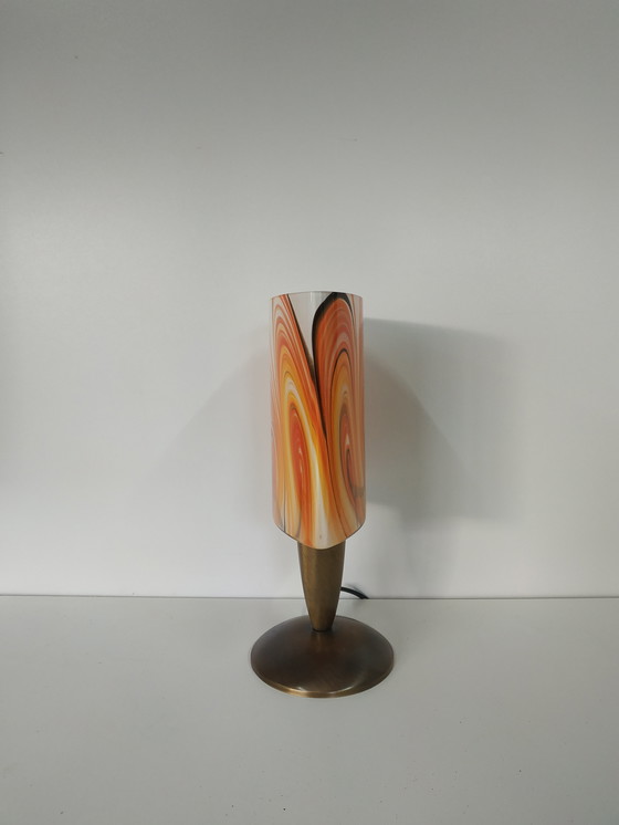 Image 1 of Vintage '60-70s Style' Glass Table Lamp