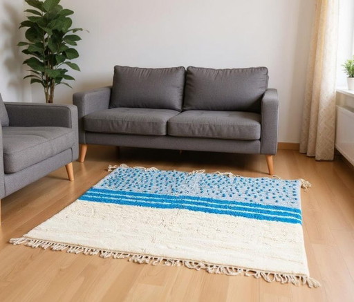 Marokkanischer Teppich aus Naturleinen, 250 x 200 cm