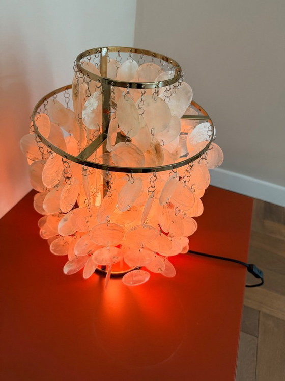 Image 1 of Verpan FUN 2™ table lamp with brass frame and mother-of-pearl discs