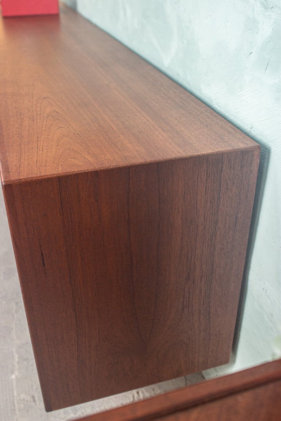 Image 1 of Vintage teakhouten dressoir, ladekast, laag dressoir, Riestenpatt, midden 20e eeuw