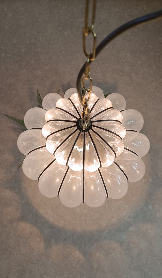 Image 1 of MURANO  Lampada a sospensione Zucca - Soffiato in gabbia -New