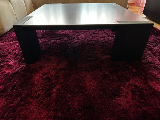 ZEUS Ironwood Iron Wood Coffee Table 117x117cm Black – Couchtische, Metal (photo 3 of 5)