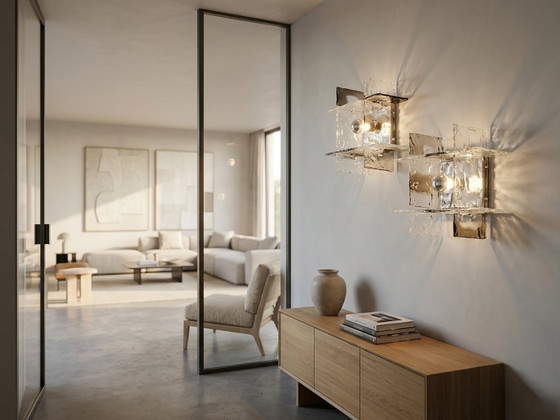 Image 1 of Paar Murano-Glas-Wandleuchten, Carlo Nason für Mazzega, 1960er Jahre, Italien