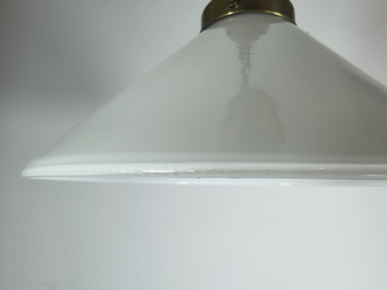Image 1 of Lampada a sospensione vintage con vetro opalino, anni '60-'70