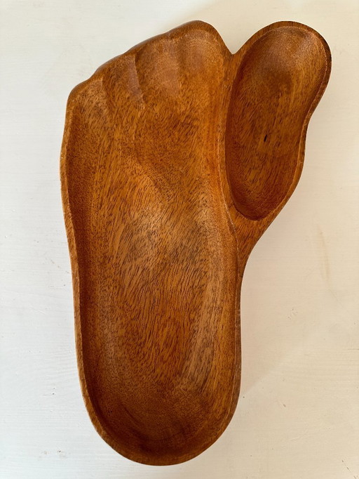 70s wooden bowl foot