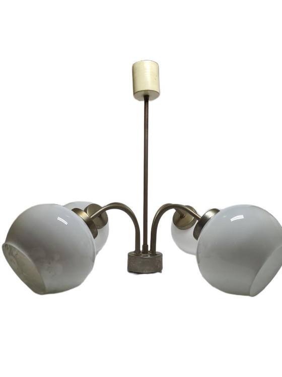 Kroonluchter in postmoderne stijl, Polen, jaren 70 – Polam, Glass, Metal (photo 10 of 17)
