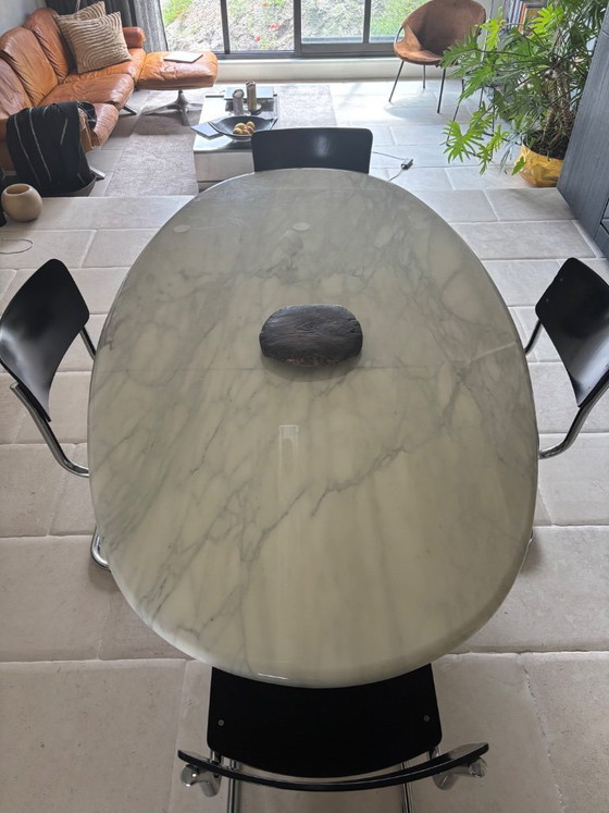 Image 1 of Carrara Marmer eettafel ovaal 180 cm lang