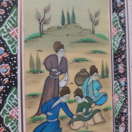 Handgemalte persische Miniaturmalerei - Eingelegter Khatam-Rahmen – Wanddekoration, Other (photo 6 of 11)