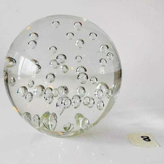 Image 1 of Vintage presse papier helder kristal belletjes Hollywood Regency