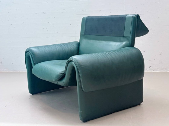 Image 1 of Poltrona De Sede DS-2011 in pelle, verde petrolio, Svizzera, anni '80
