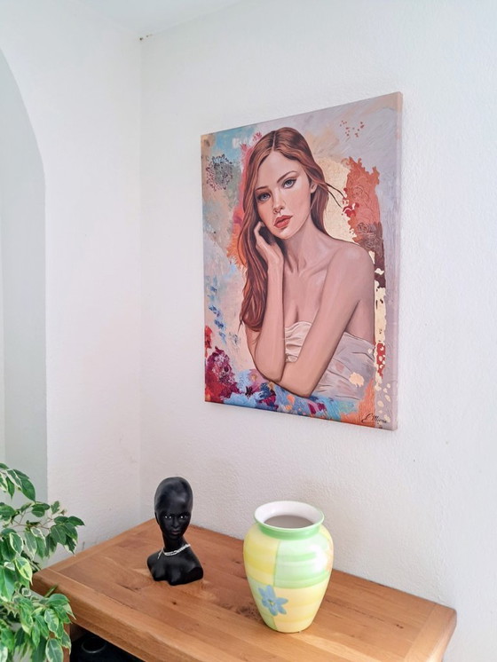 Image 1 of Elisabeth MIONE - Maéva - Litografia dell'artista su telaio