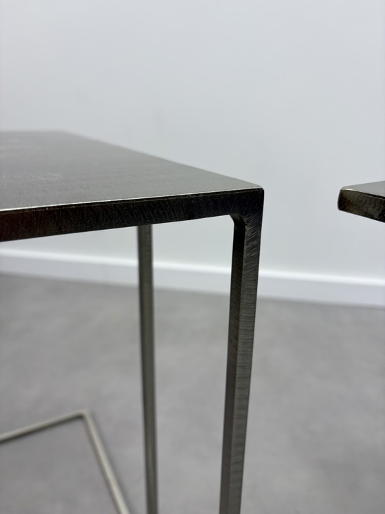 2x Tavolini Minotti Leger originali Rodolfo Dordoni anni '90 – Iron (photo 10 of 12)
