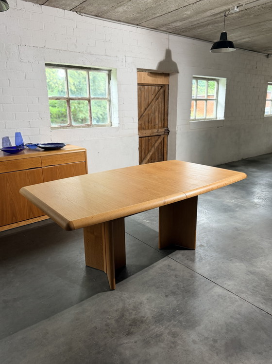 Tavolo allungabile in rovere 'Serie Ann', Van Den Berghe-Pauvers, Belgio, anni '70 – Tavoli da pranzo, Wood (photo 13 of 15)