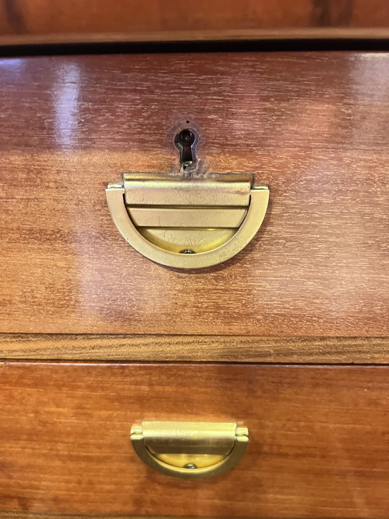 Image 1 of Art Déco buffet with proof of manufacture from 1922, solid wood veneer and pull-out marble worktop
