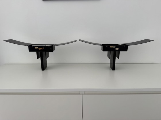 Image 1 of Par de apliques de pared JEAN MICHEL WILMOTTE, diseño de los años 80, PALAST Starck Memphis