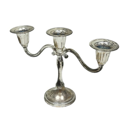 Image 1 of Silver-plated three-arm candelabra by I.P. ON ZINC, England, 1960s.