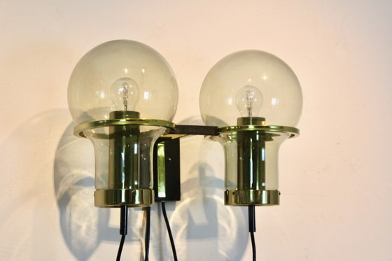 Raak Amsterdam Double Maxi Globe Wandlamp, Wandlampen, Metaal, Messing, Mid Century Modern (foto 8 van 12)