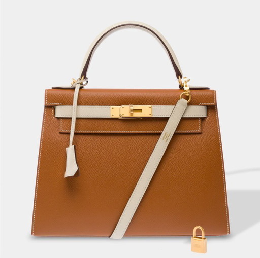 Sac Hermes Kelly 28 en Cuir Doré - 103452