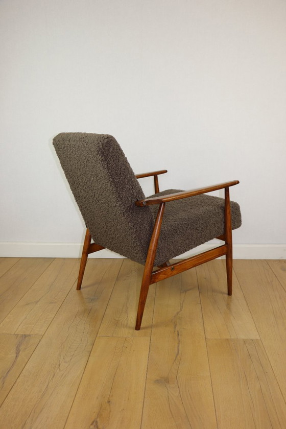 Image 1 of Armchair 'Lis', 1970s brown chocolate brown boucle design by Henryk Lis - 2 pieces available