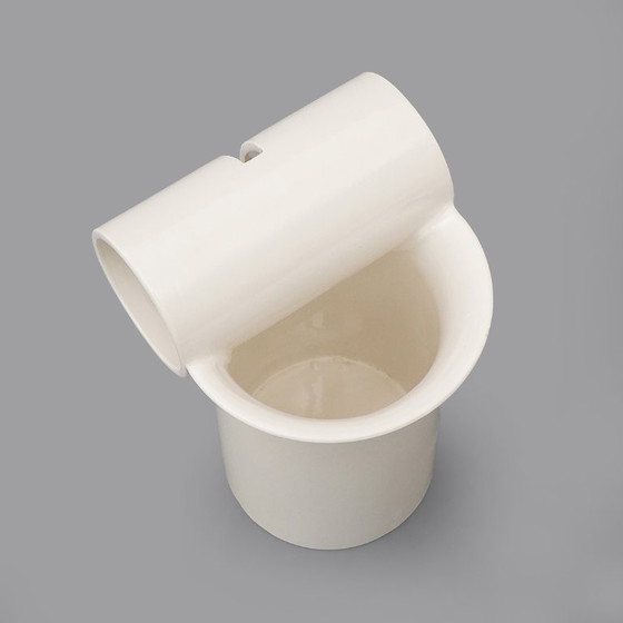 Image 1 of White ceramic vase by Enzo Bioli for Il Picchio, 1970s