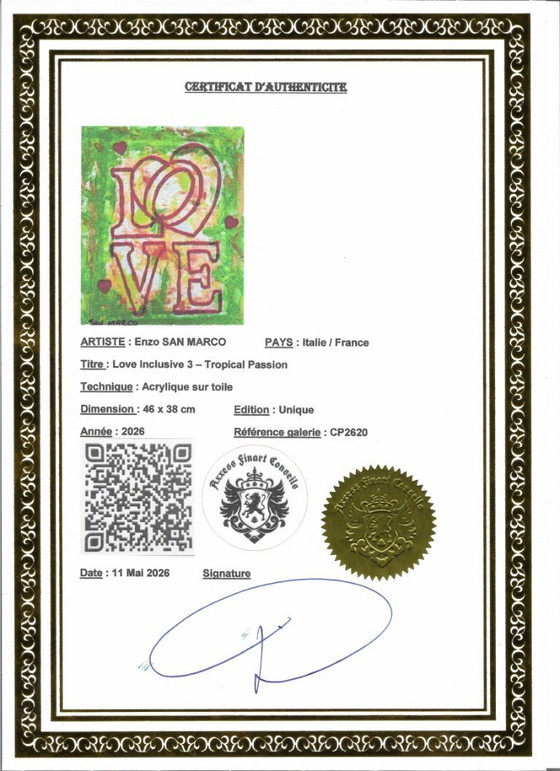 Image 1 of Enzo SAN MARCO - Love Inclusive® 3 - Tropische passie - Schilderij van een kunstenaar