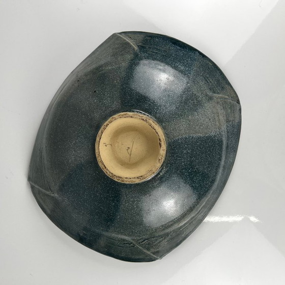 Dark Blue/Green Enamelled Ceramic Bowl by Pierre Baey, 1960, Decorative Objects (photo 3 of 10)