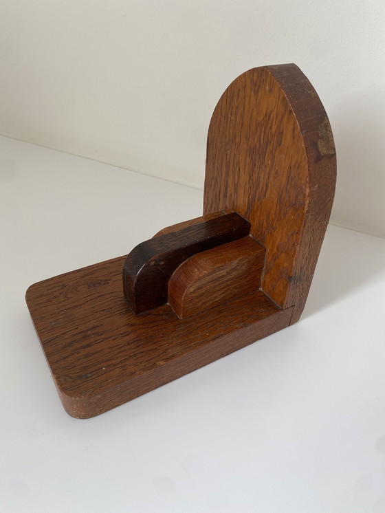Image 1 of Art deco wooden bookends - Amsterdam school - Vintage