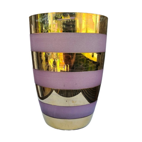 Image 1 of Grande vaso dorato, Repubblica Ceca, Cecoslovacchia, anni 1980.