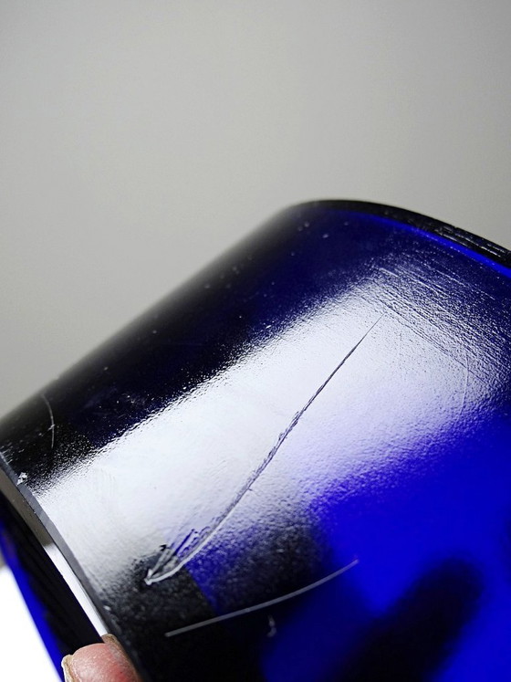Image 1 of Victorian bonbonnière, attributed to George T. & Co., cobalt glass and silver-plated metal, 19th century