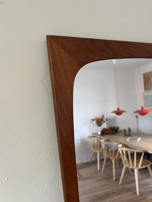 Vintage Danish teak wooden mirror