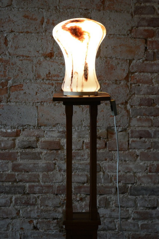 Lampada da tavolo Mid-Century restaurata, Vetro Marmorizzato, Ricablata, Ceca, anni '60 – Lampade da tavolo (photo 6 of 10)