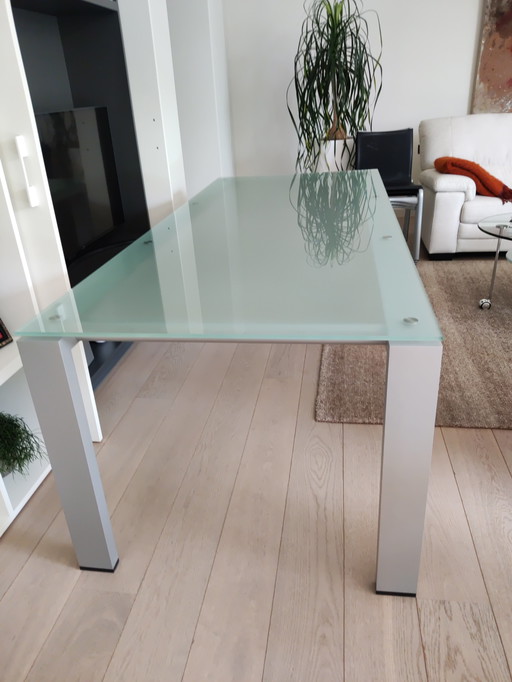 Table de salle à manger Arco Graphic 210 x 90 CM alu/verre
