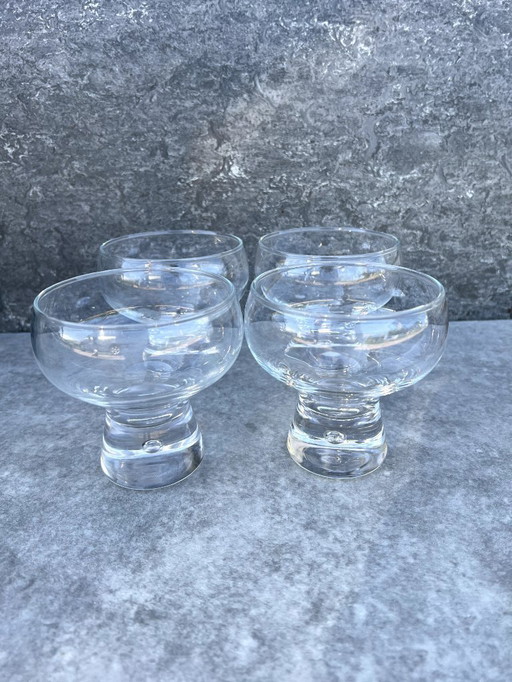 4x verre coupe avec bulle