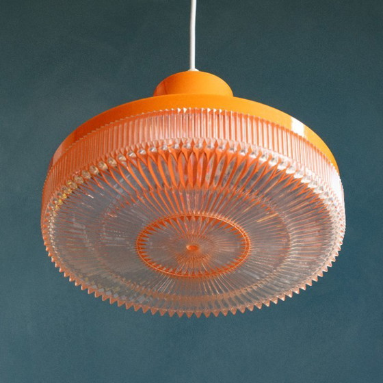 Image 1 of Retro Orange Plastic Hanging Lamp